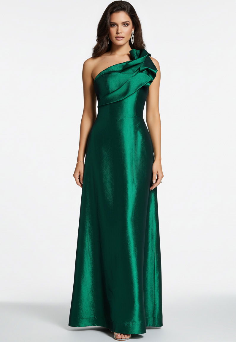 A Line Long Ruffle Formal Dress Jovani 43048