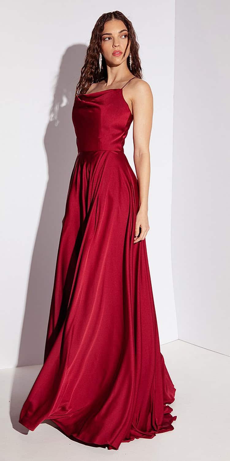 A Line Long Formal Slit Prom Dress Eureka Fashion 9916