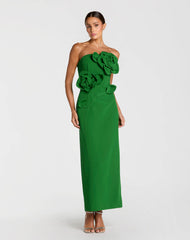 3D Floral Tea Length Cocktail Petite Dress Mac Duggal 992361P