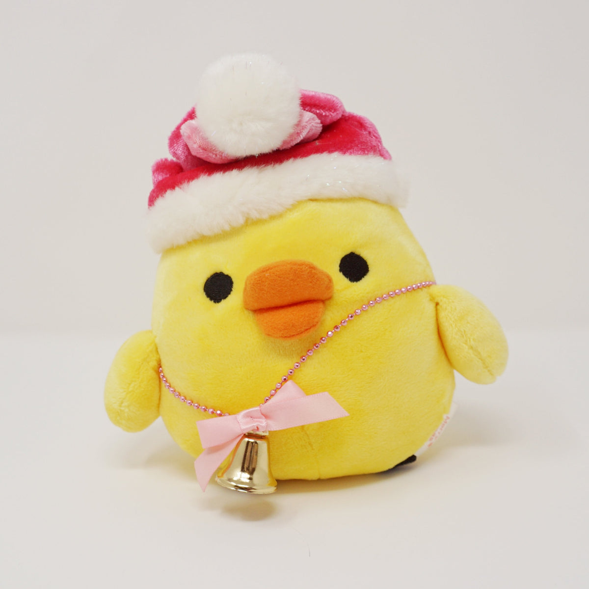 2008 Pink Hat Kiiroitori with Bell Plush - Christmas Rilakkuma Store Limited - San-X