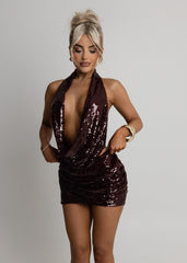 Silent Allure Cowl Neck Two Piece - Wine