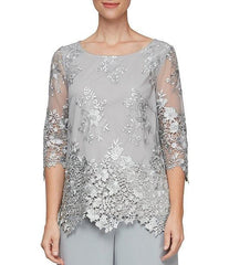Alex Evenings AE83171248 3/4 Sleeve Formal Blouse