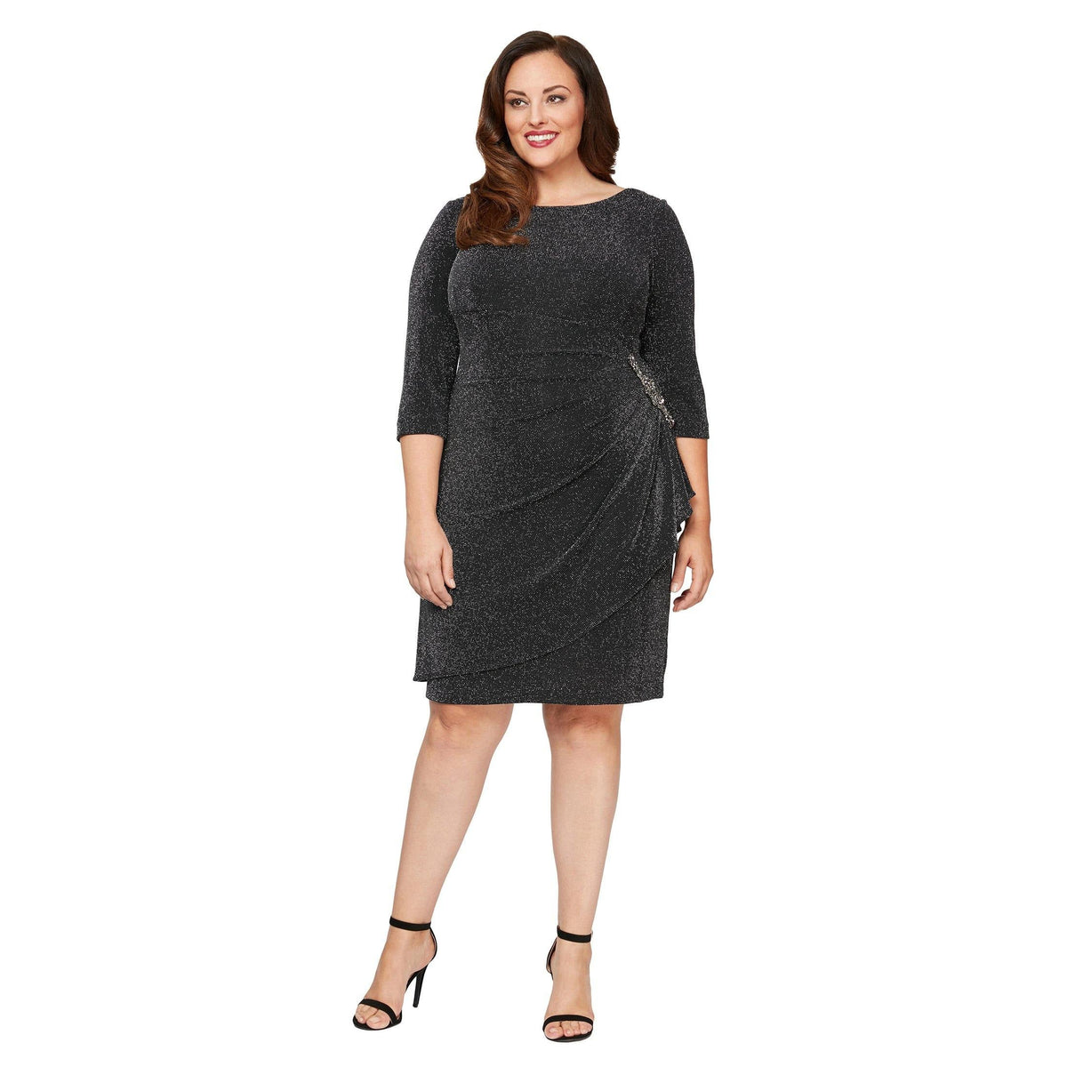 Alex Evenings AE8427510 Plus Size Short Beaded Dress