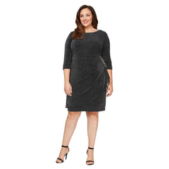 Alex Evenings AE8427510 Plus Size Short Beaded Dress
