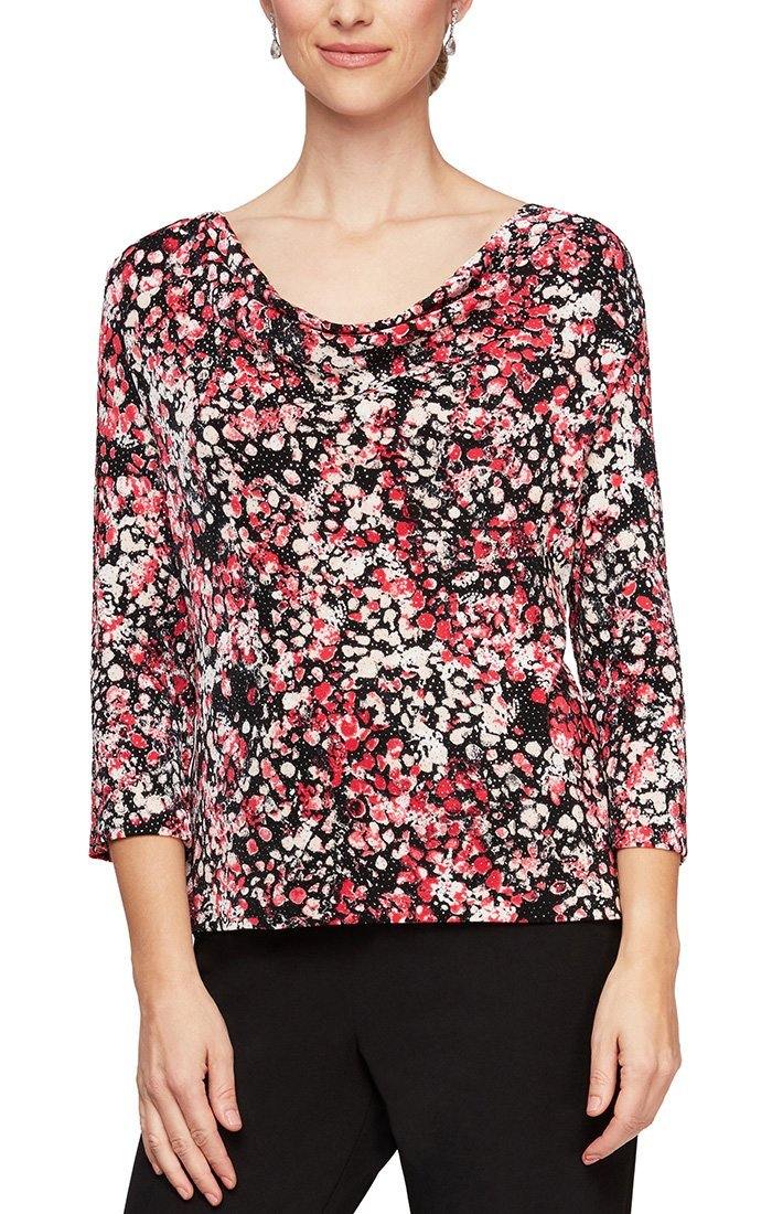 Alex Evenings AE83211539 Cowl Long Sleeve Neck Blouse