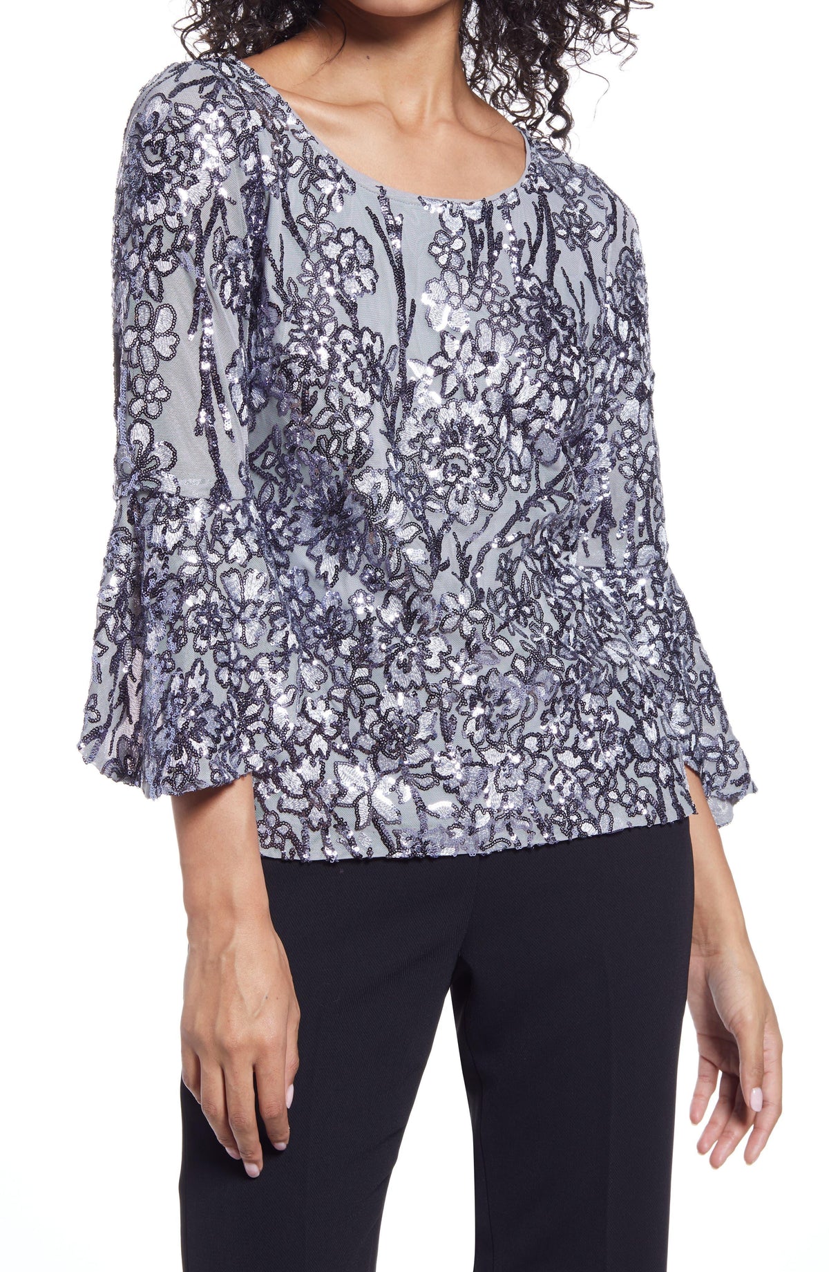 Alex Evenings AE8396712 Embroidered Blouse