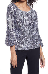 Alex Evenings AE8396712 Embroidered Blouse