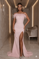 Forever Yours Feather Gown - Pink