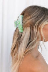 Allie Hairclip - Green Swirl