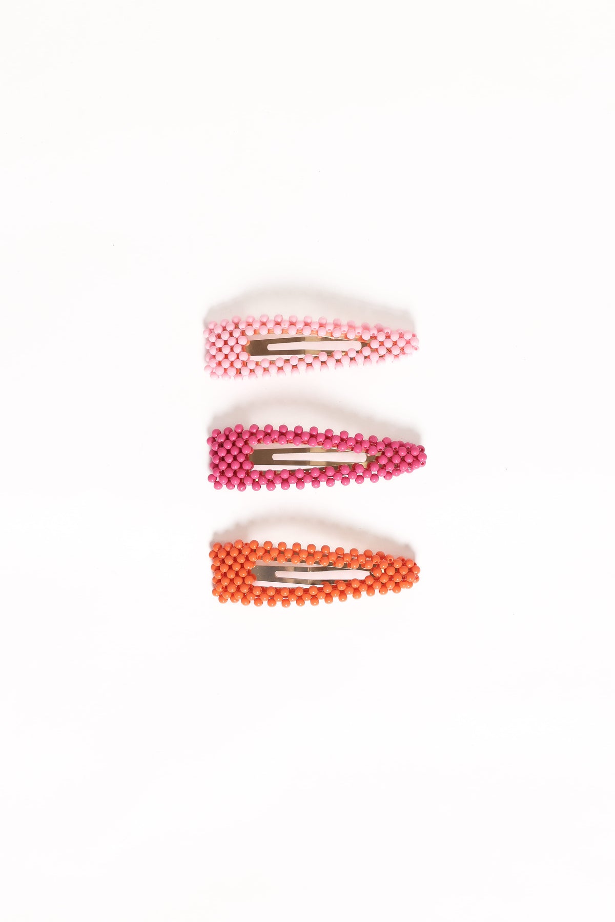 Billie 3 Pack Hair Clips - Pink/Orange