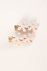 Blossom 2 Pack Hair Clip - Gold Pearl