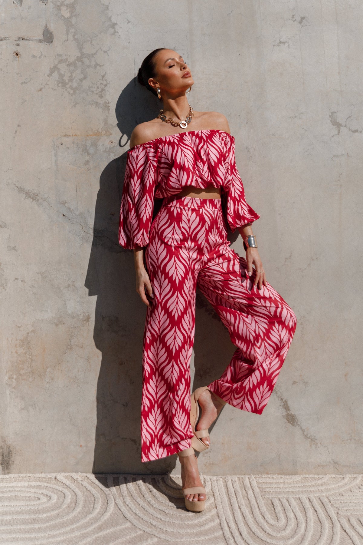 Alexia Wide Leg Pants - Pink