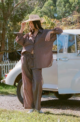 Darya Pants - Chocolate Stripe