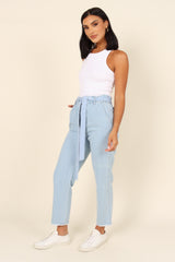 Dexter Paperbag Waist Jean - Light Blue Wash
