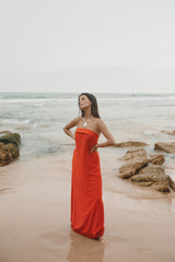 Archer Strapless Maxi Dress - Red