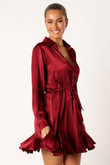 Callum Long sleeve Mini Dress - Burgundy