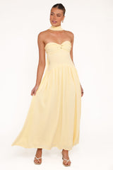 Flaxton Midi Dress - Butter Yellow