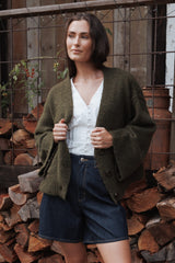 Fern Wide Sleeve Cardigan - Olive