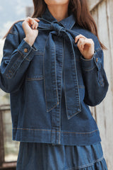 Cleo Denim Bow Jacket - Indigo