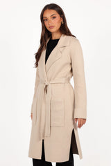 Decker Waist Tie Coatigan - Oatmeal