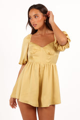Billie Romper - Honeysuckle Yellow