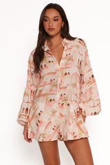 Cowper Playsuit - Tan Print