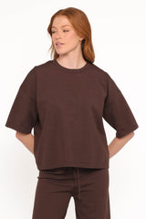 Ash Knitted T-Shirt - Chocolate