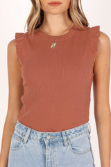 Dorian Frill Tank - Brown