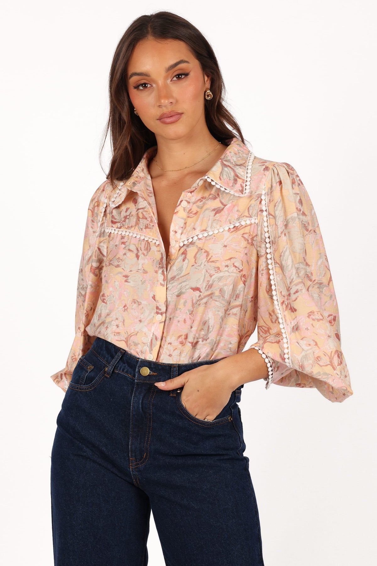 Floria Top - Beige Floral