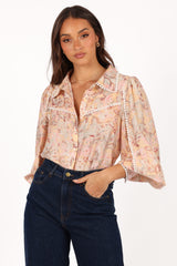 Floria Top - Beige Floral